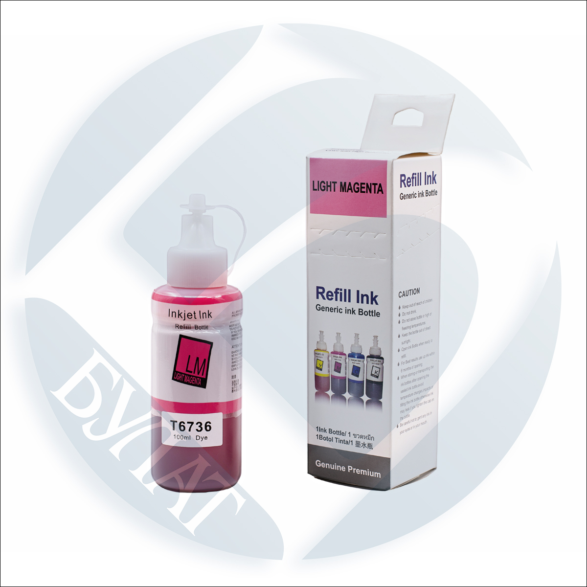 Контейнер с чернилами (с клапаном) Epson L800 T6736/C13T67364A Light Magenta (100мл) dye