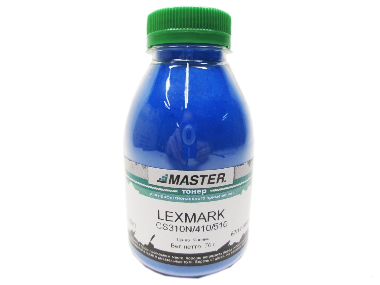 Тонер Lexmark CS310N/410/510, cyan, 70г/банка, 3К