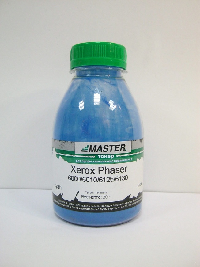 Тонер Xerox Phaser 6000/6010/6020/6022/6125/6130/6500/WC6015/6505/6025/6027,  cyan, 30г/банка, 1K