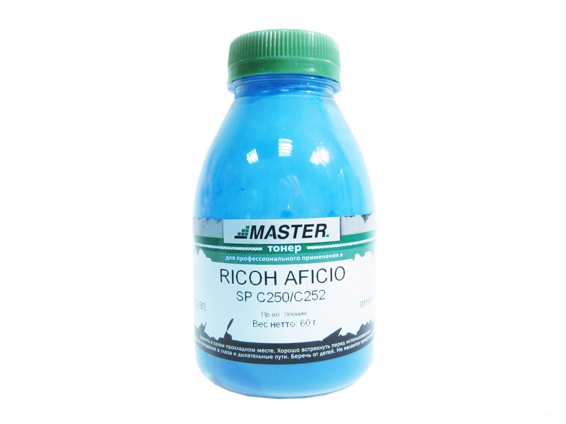 Тонер Ricoh Aficio SP C220 C221 C222 C240DN C250 C252 C260 C261 C262 / M C250FWB / P C300W cyan  60гр/банка 2K