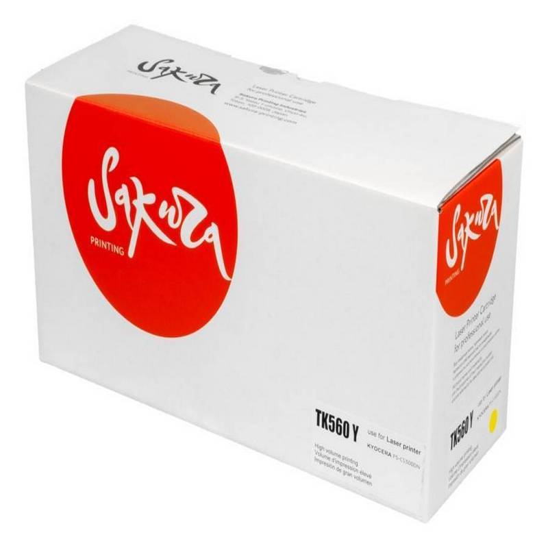 Картридж Sakura TK-560 Y (1T02HNAEU0) для Kyocera Mita FS-C5300DN/FS-C5350DN/6030cdn, желтый, 10000 к.