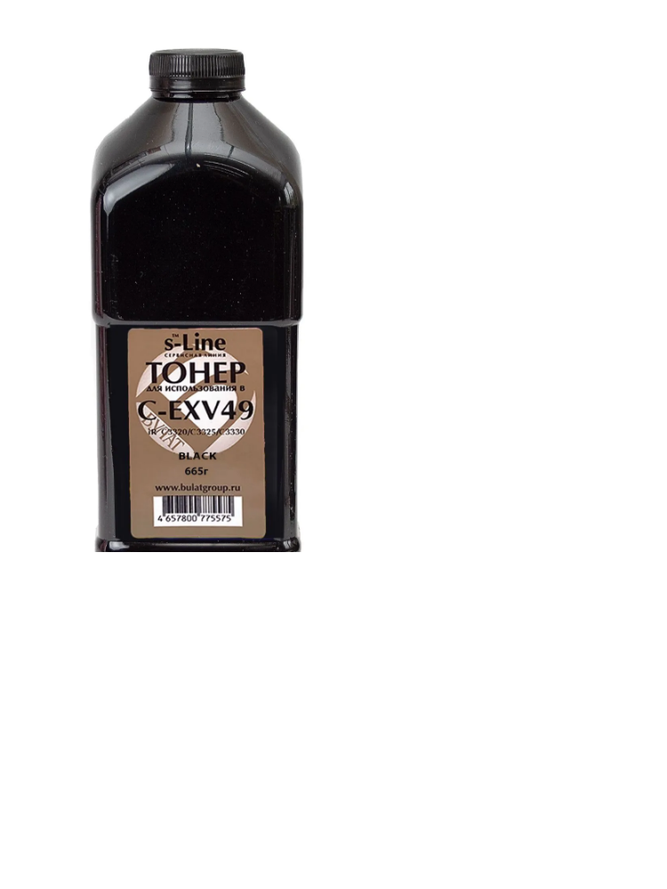 Тонер Canon iR C3320 банка 665г C-EXV49 (тонер+девелопер) Black БУЛАТ s-Line