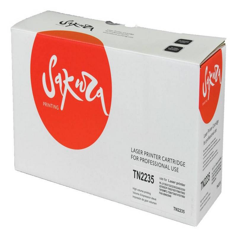 Картридж Sakura TN2235 для Brother HL-2240R MFC-7860DWR FAX-2845R FAX-2940R HL-2240DR HL-2250DNR DCP-7060DR DCP-7065DNR DCP-7070DWR MFC-7360NR, черный