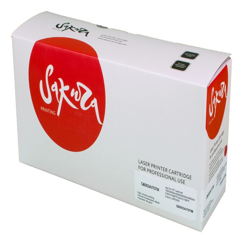 Картридж Sakura Q6003A 707 M для HP, Canon, пурпурный, 2000 к.