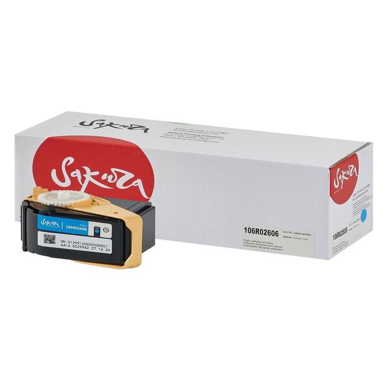 Картридж Sakura 106R02606 для XEROX, голубой, 4500 к.