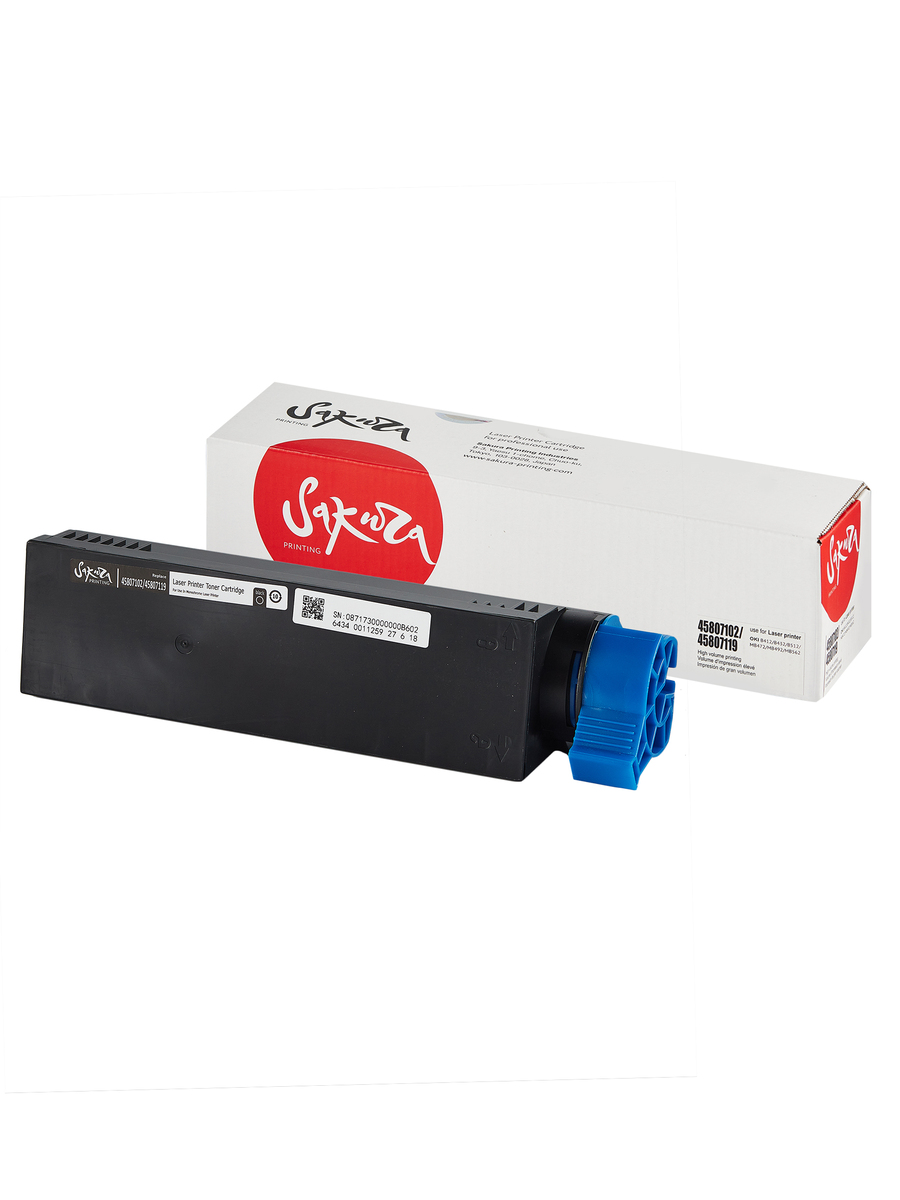 Картридж Sakura 45807102/45807119 для OKI, черный, 3000 к.