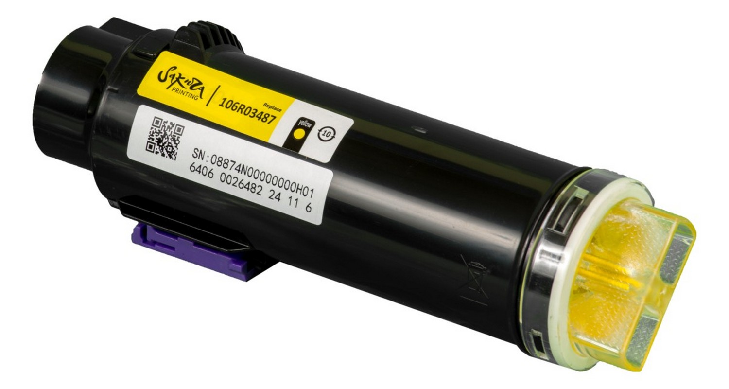 Картридж Sakura 106R03487 для XEROX, желтый, 2400 к.