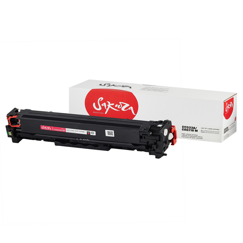 Картридж Sakura CC533A CRG-718 M для HP, Canon LJ CM2320fxiMFP/LJ CM2320nMFP/LJ CM2320nfMFP/LJ CP2025/LJ CP2025n/LJ CP2025dn/LJ CP2025x/LBP7200/7200cn/iCMF8330/8350Cdn, пурпурный, 2800 к.