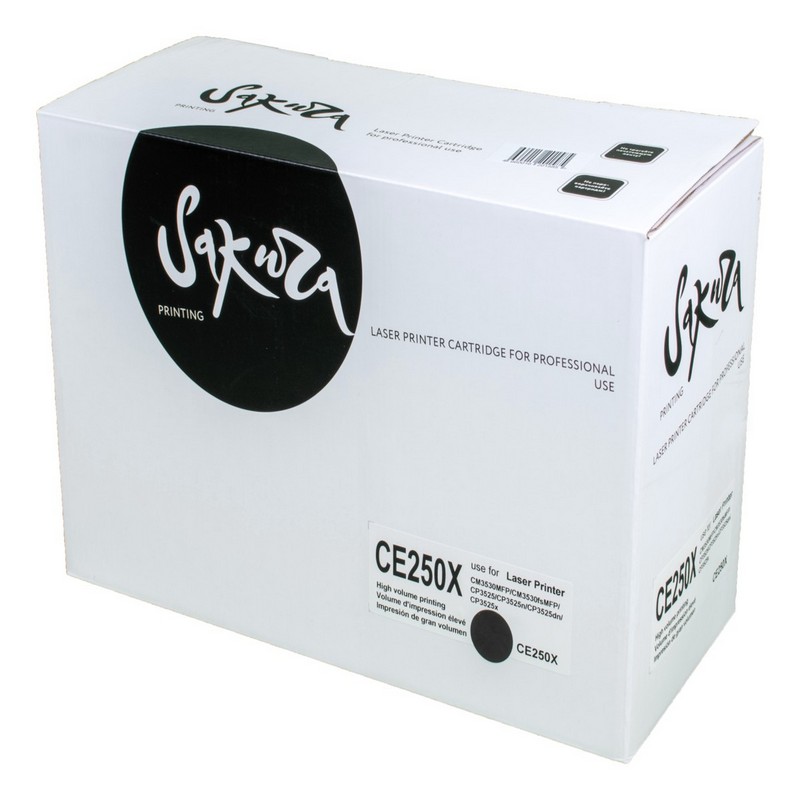 Картридж Sakura CE250X (504X) для HP, черный, 10000 к.