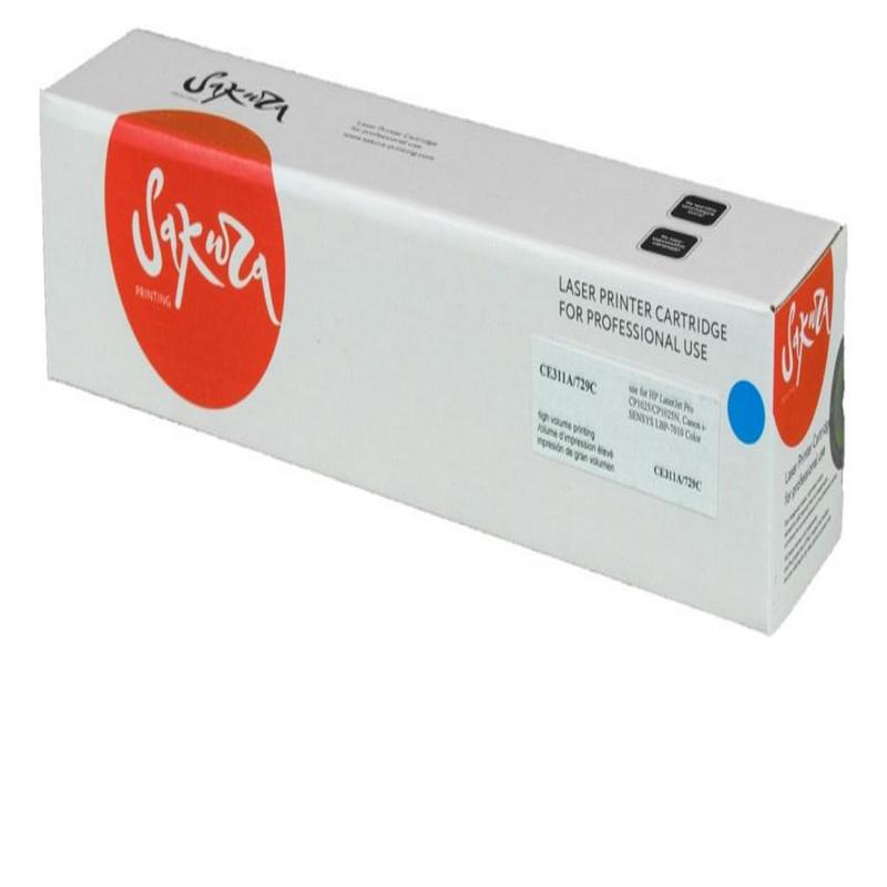 Картридж Sakura CE311A 729 C для HP, Canon, голубой, 1000 к.