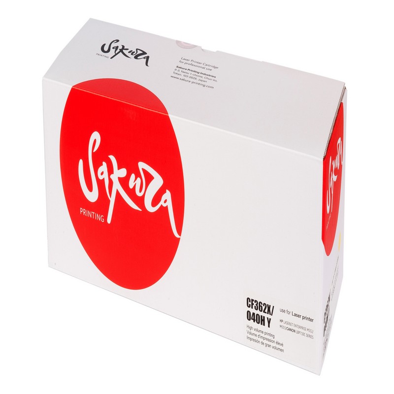 Картридж Sakura CF362X 040H Y для HP, Canon, желтый, 10000 к.