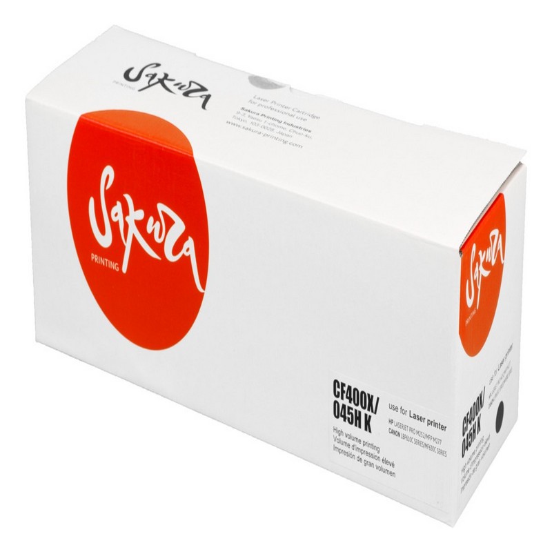 Картридж Sakura CF400X 045H BK для HP, Canon, черный, 2800 к.