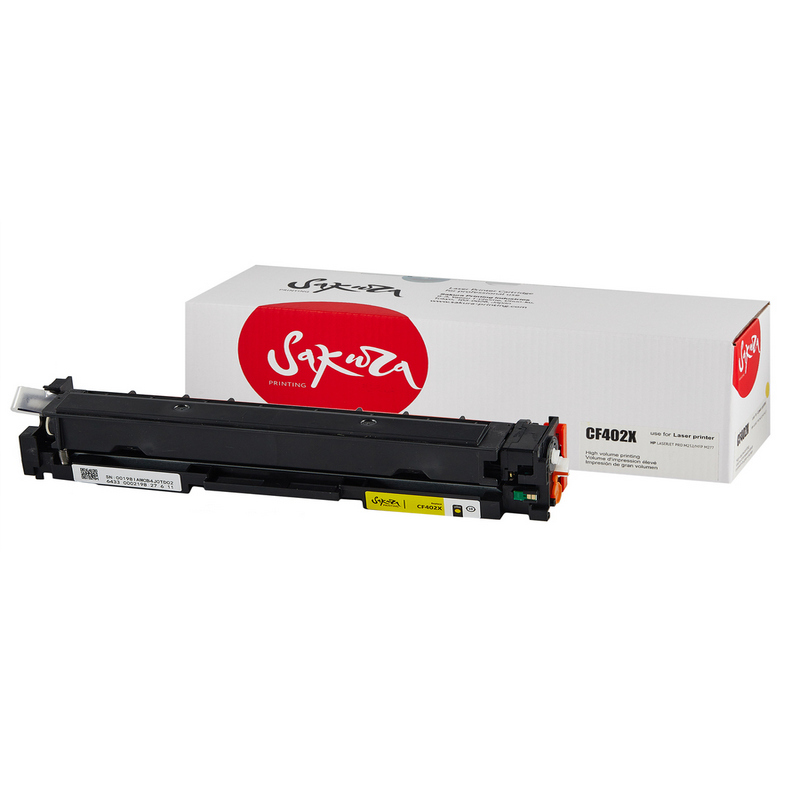 Картридж Sakura CF402X (201X) для HP, желтый, 2300 к.