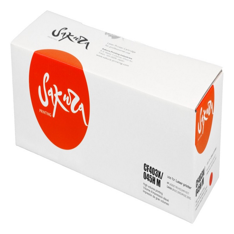 Картридж Sakura CF403X 045H M для HP, Canon, пурпурный, 2200 к.