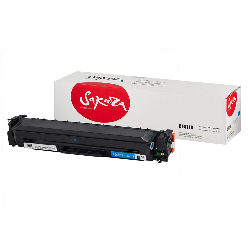 Картридж Sakura CF411X (410X) для HP, голубой, 5000 к.