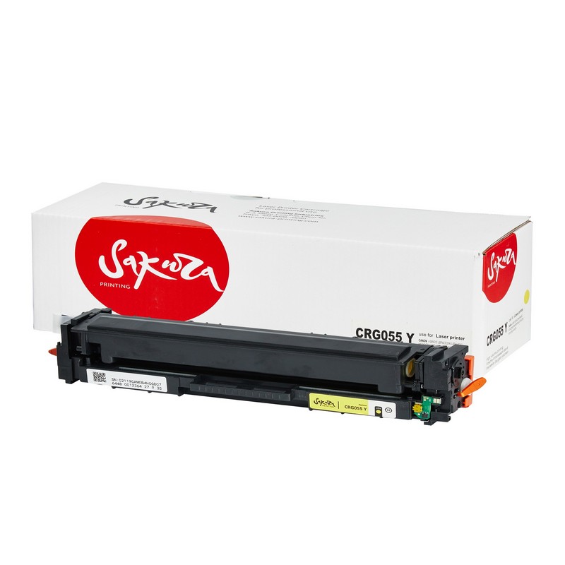 Картридж Sakura 055 Y (3013C002) для Canon LBP664Cx/ LBP663Cdw/ MF746Cx/ MF744Cdw/ MF742Cdw, желтый, 2100 к.