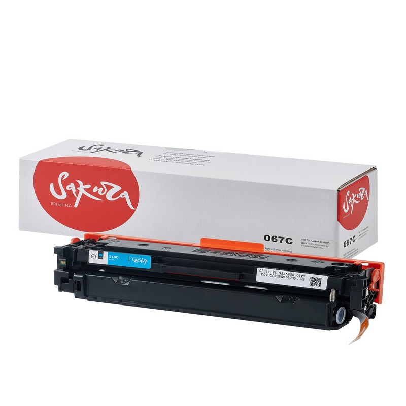 Картридж Sakura 067 C (5101C002) для Canon, голубой, 1300 к.