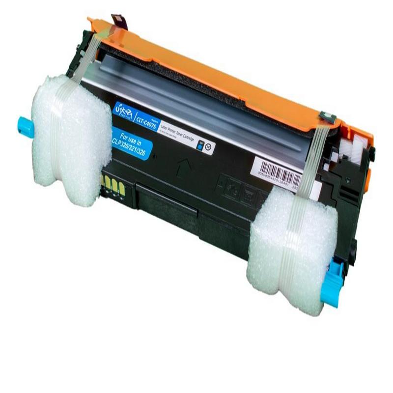 Картридж Sakura CLT-C407S для Samsung, голубой, 1000 к.