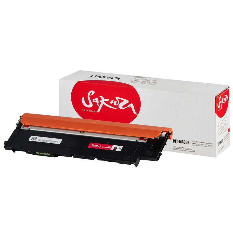 Картридж Sakura CLT-M406S для Samsung, пурпурный, 1000 к.