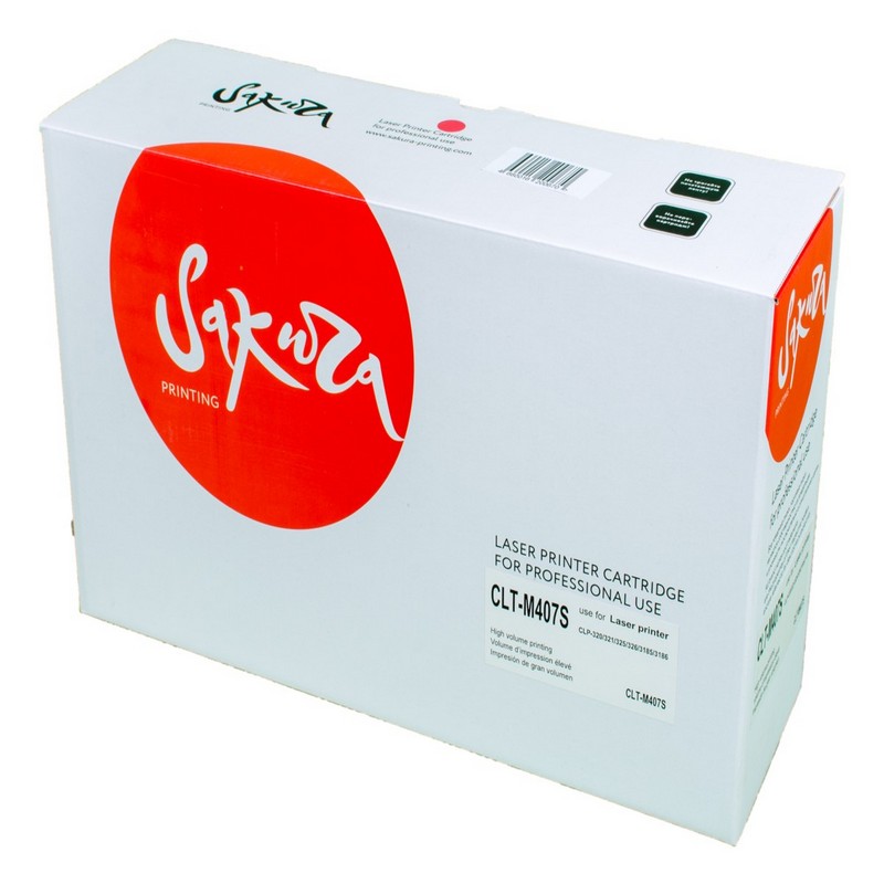 Картридж Sakura CLT-M407S для Samsung, пурпурный, 1000 к.