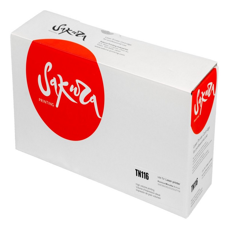 Картридж Sakura KM TN-116 (A1UC050) для Konica Minolta bizhub164/bizhub165/bizhub185, черный, 11000 к.  TN116