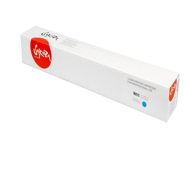 Картридж Sakura KM TN-221 C (A8K3450) для Konica Minolta bizhubC227/bizhubC287, голубой, 21000 к.  TN221