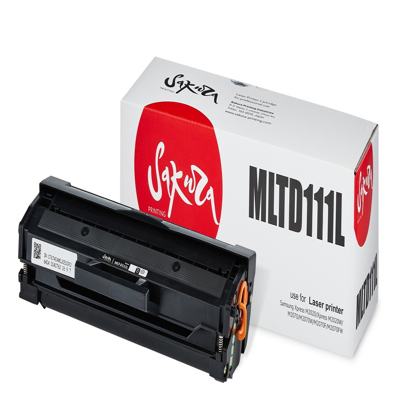 Картридж Sakura MLT-D111L для Samsung, черный, 2000 к.