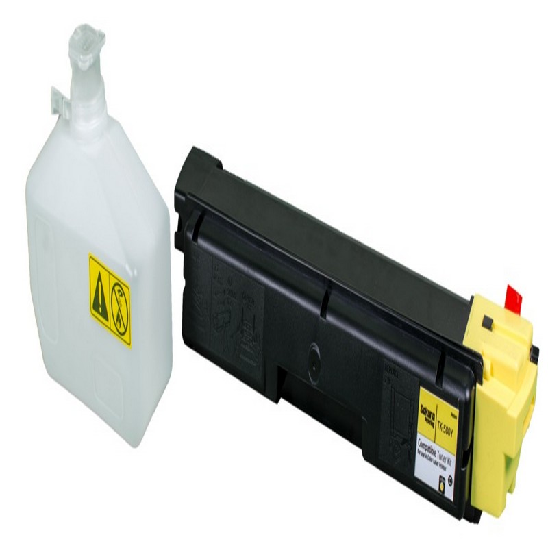 Картридж Sakura TK-580 Y (1T02KTANL0) для Kyocera Mita, желтый, 2800 к