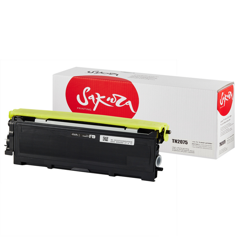 Картридж Sakura TN2075 для Brother, черный, 2500 к.  TN-2075