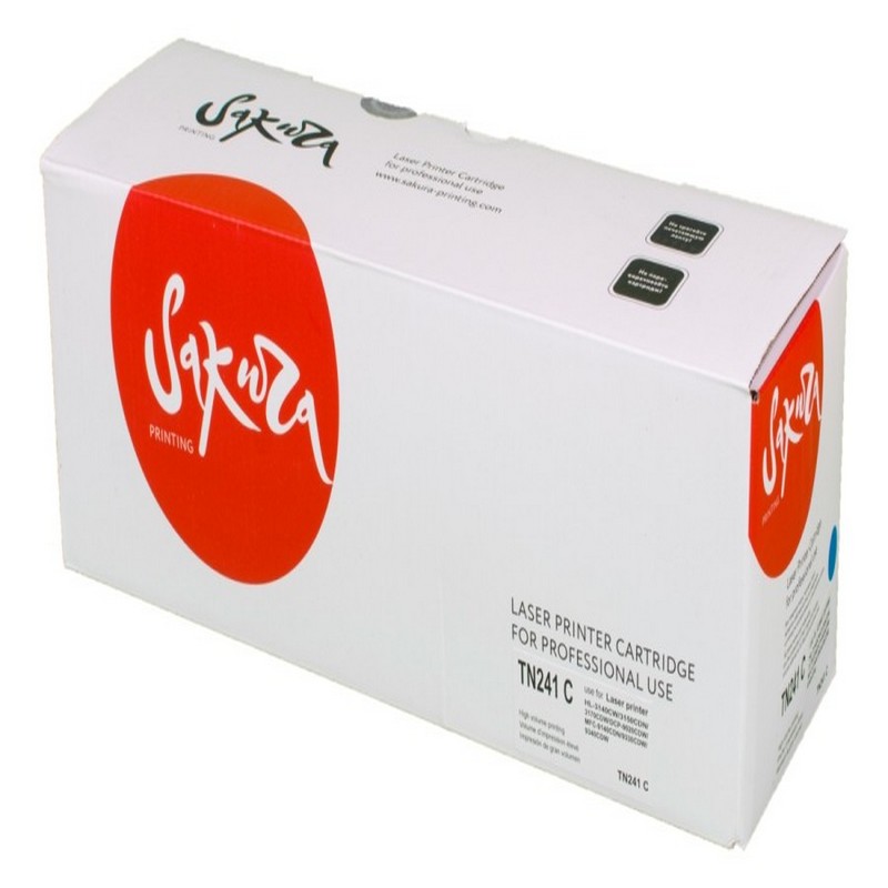 Картридж Sakura TN241 C для Brother, голубой, 1400 к.