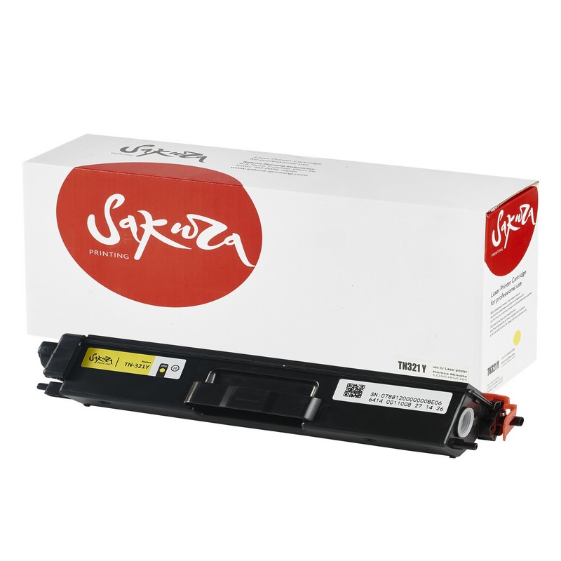 Картридж Sakura TN321 Y для Brother, желтый, 1500 к.   TN-321