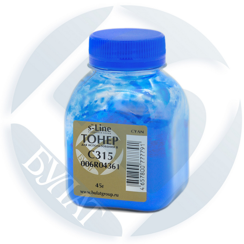 Тонер Xerox C315 банка 45г 006R04361 Cyan БУЛАТ s-Line