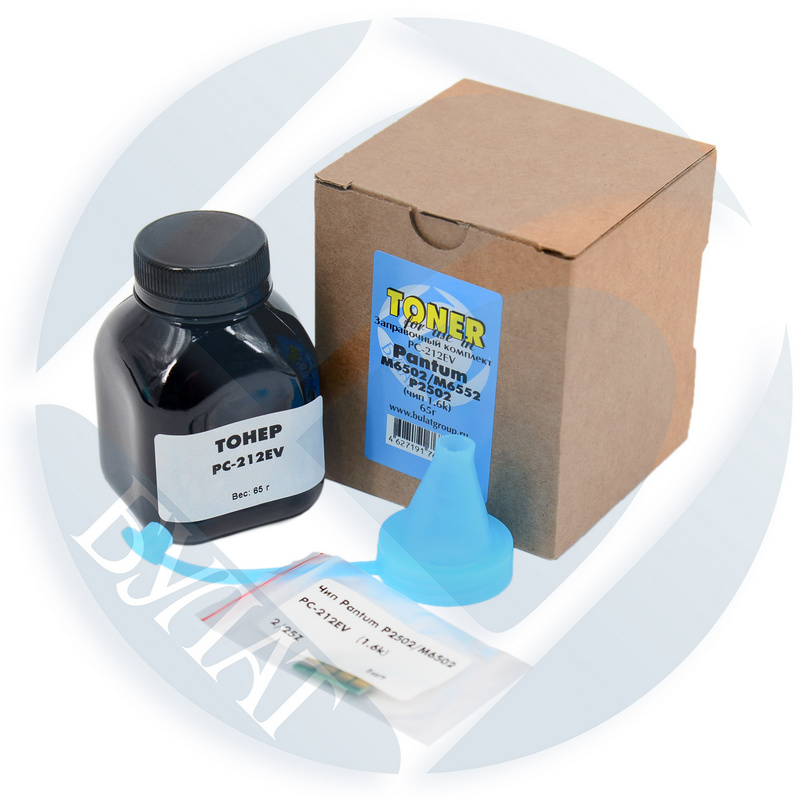 Заправочный комплект Pantum M6502 / M6552 / P2502 банка 65г/чип (1.6k) PC-212EV БУЛАТ