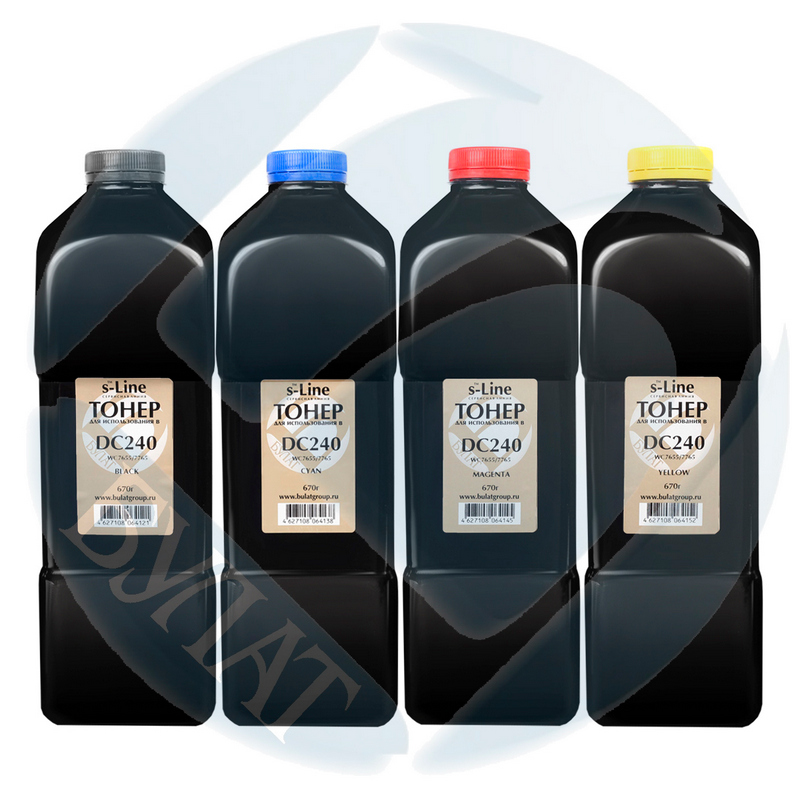 Тонер Xerox DocuColor 240 / WorkCentre 7655 / 7765 банка 670г (тонер+девелопер) Magenta БУЛАТ s-Line