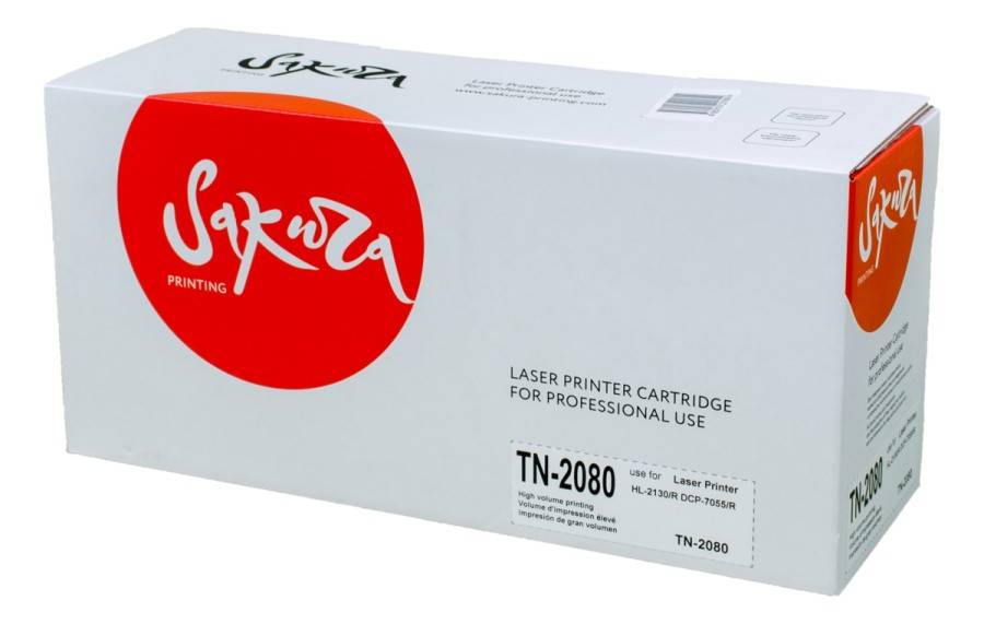 Картридж Sakura TN2080 для Brother HL-2130R DCP-7055R, черный, 700 к.