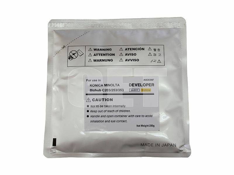 Девелопер для KONICA MINOLTA Bizhub C200 C203 C253 C353 Yellow, 250г/пак, 75000 стр.